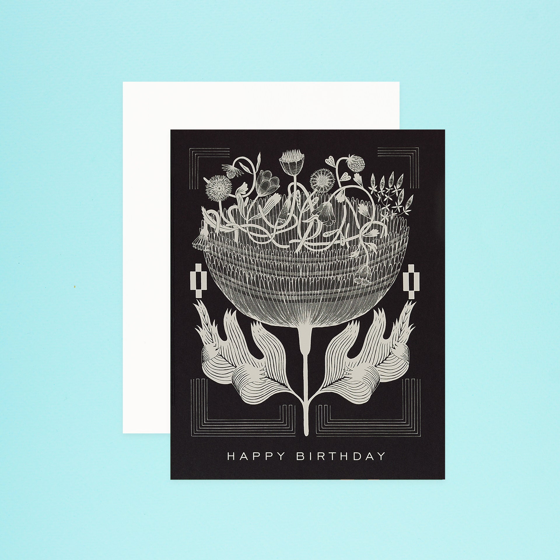Red Cap Cards Black and White Birthday Card