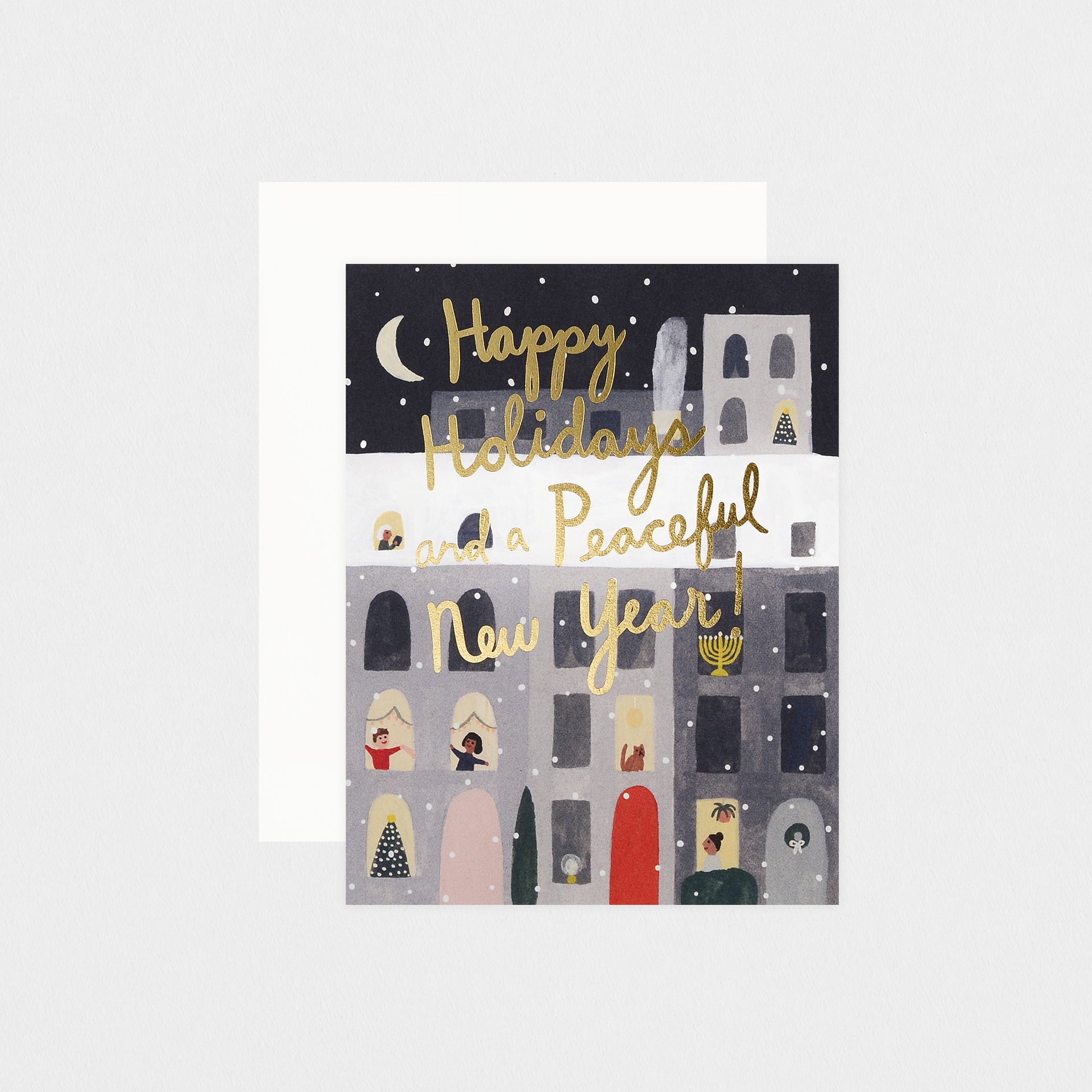 Red Cap Cards City Snow Holiday Cards Boxed