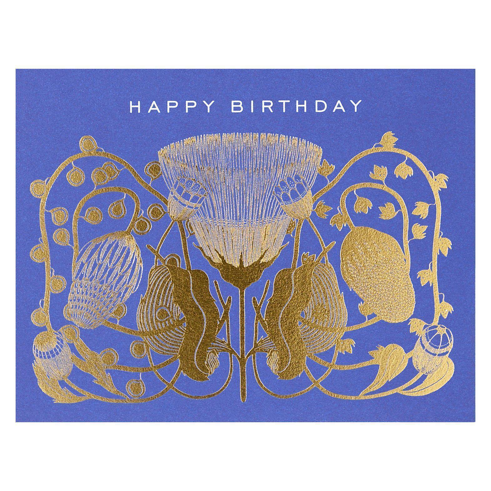 Red Cap Cards Cobalt Happy Birthday Card