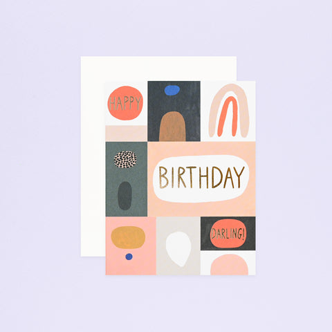 Red Cap Cards Color Block Birthday Card 