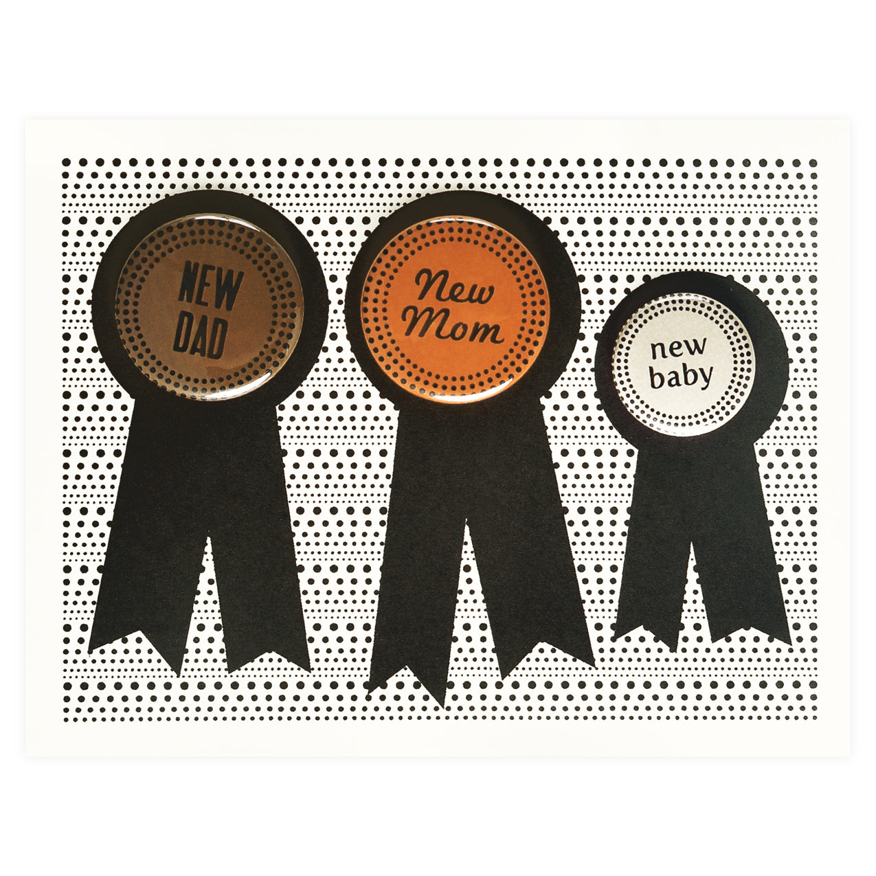 Regional Assembly of Text New Family Button Pins Greeting Card