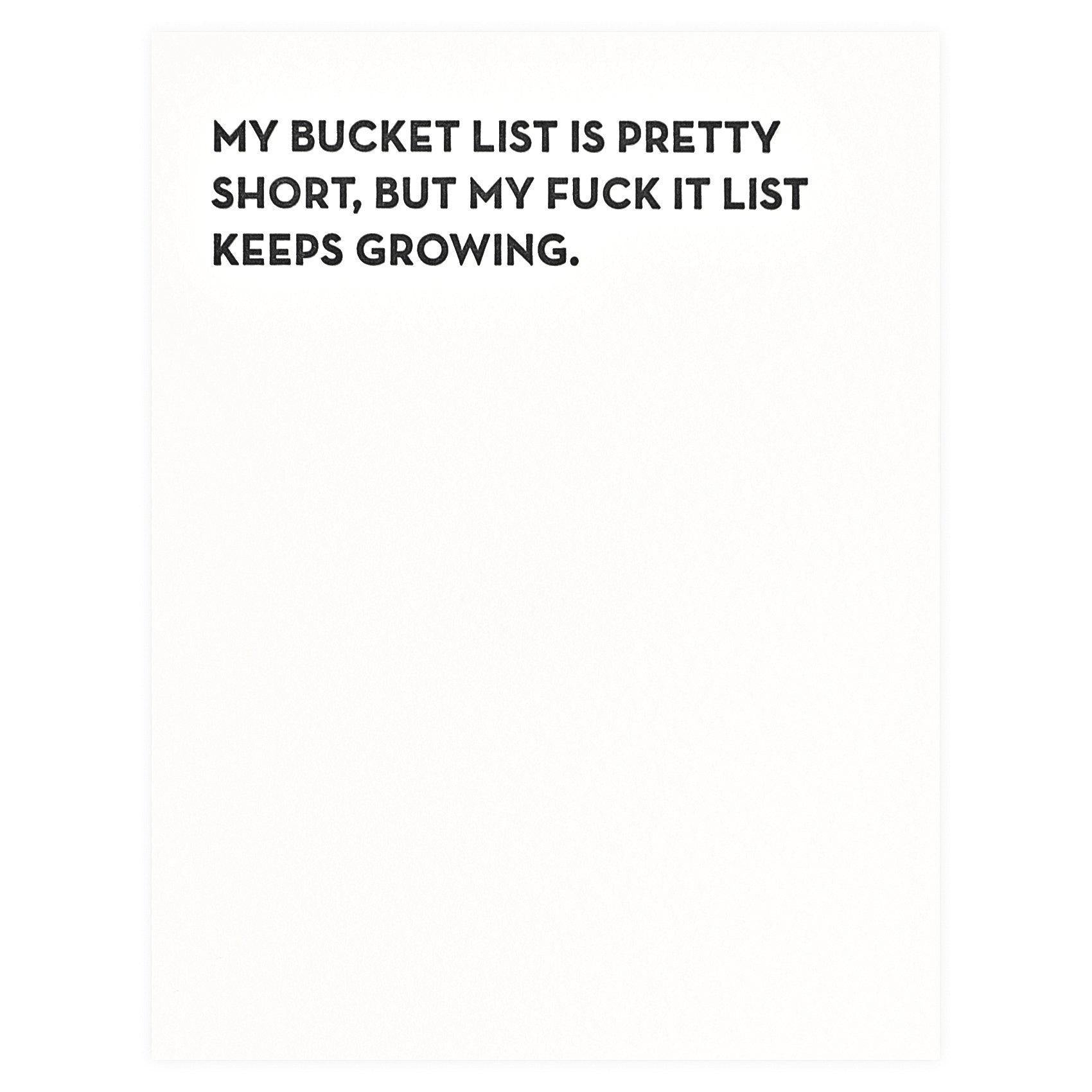 Sapling Press Bucket List Greeting Card