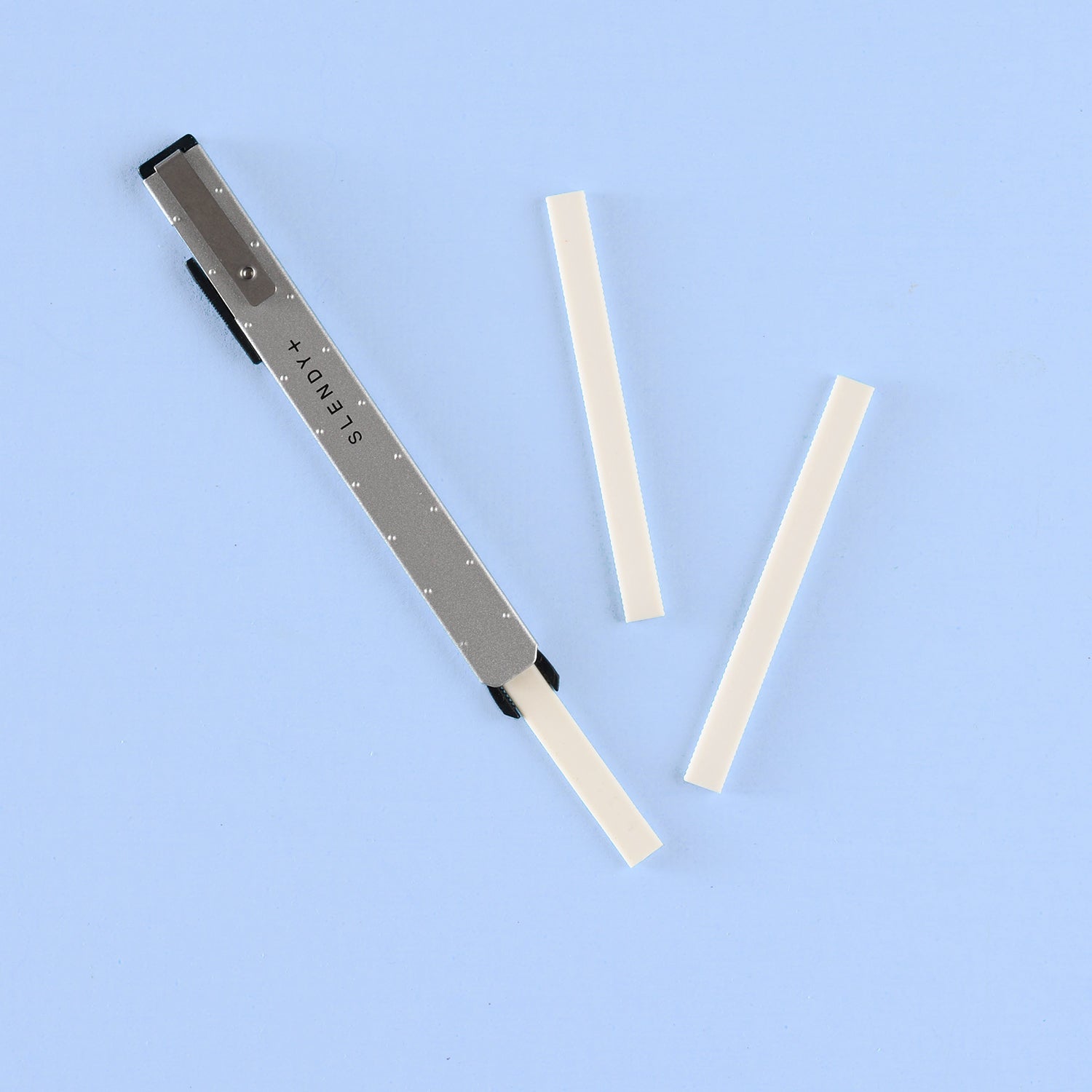 SEED Slendy Plus Thin Steel Knock Eraser and Refills