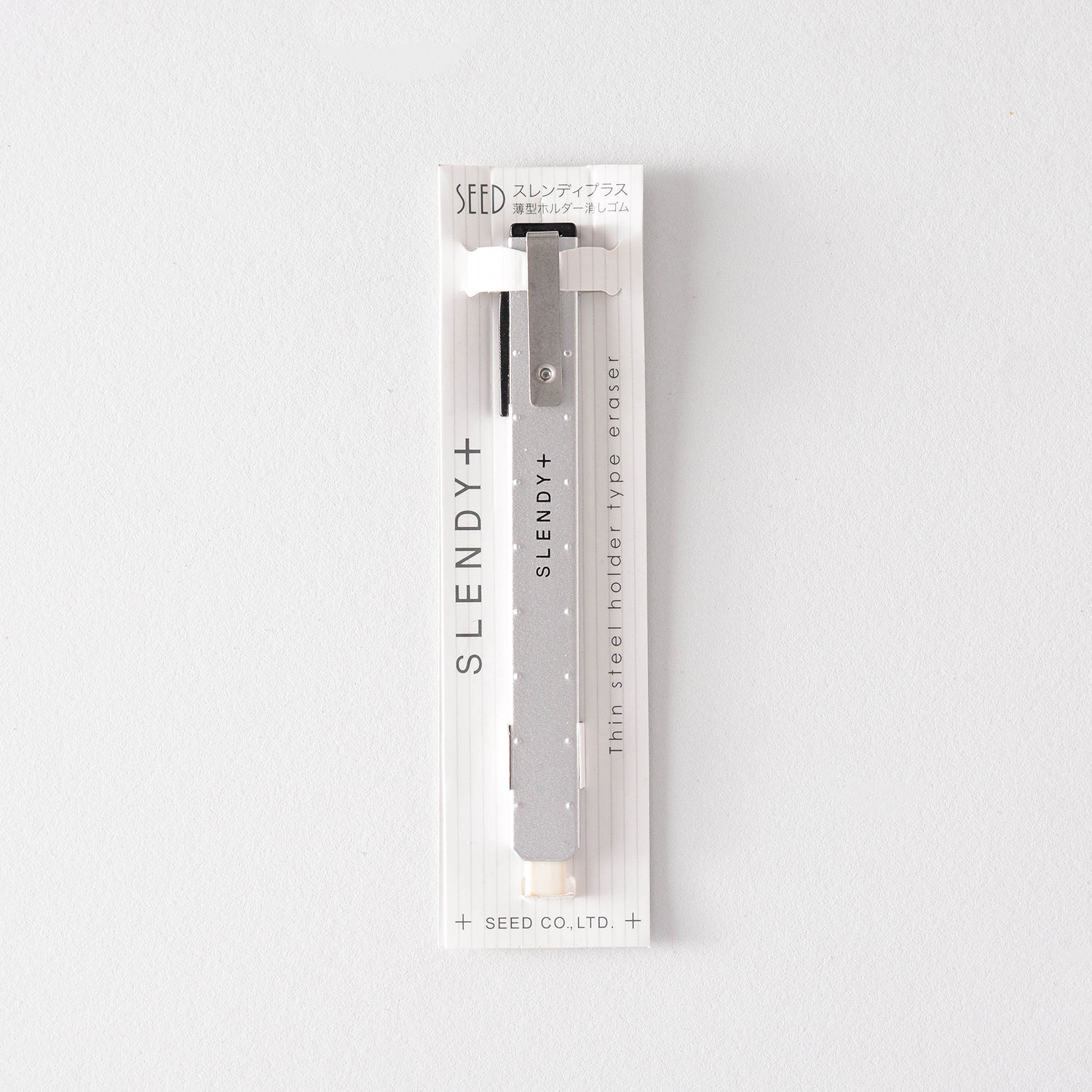 SEED Slendy Plus Thin Steel Knock Eraser and Refills