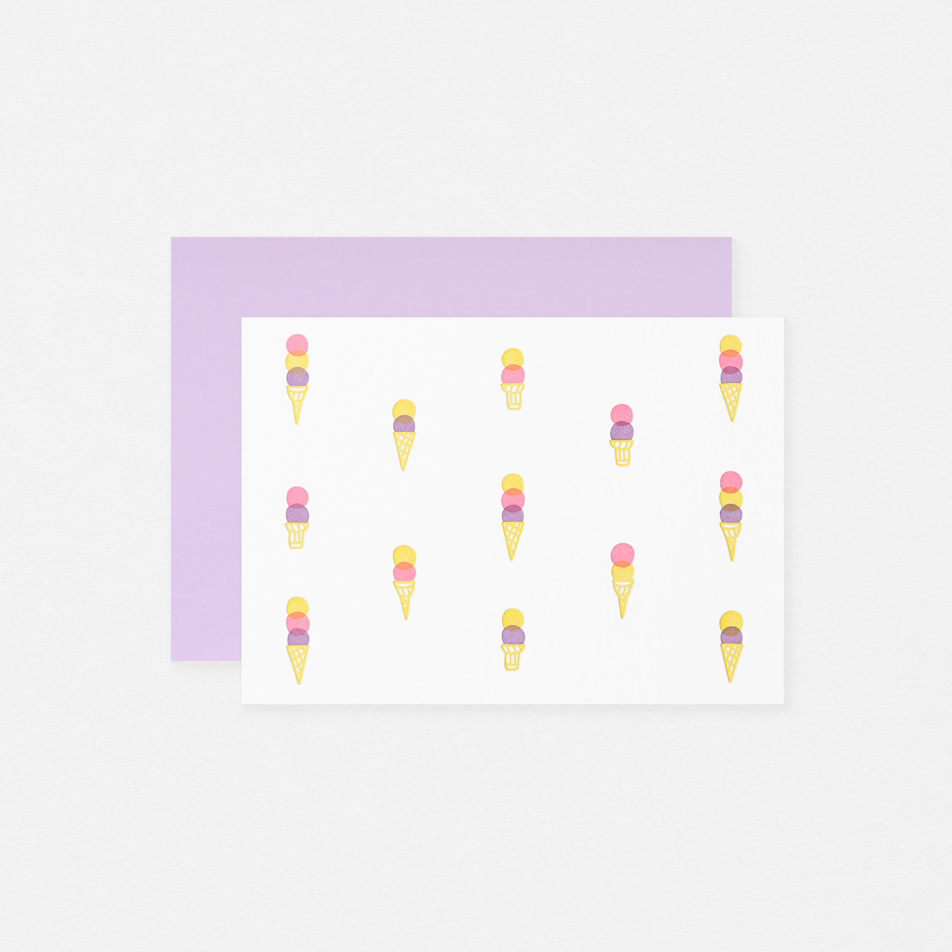 Iron Curtain Press Ice Cream Pattern Folded Note Cards Boxed