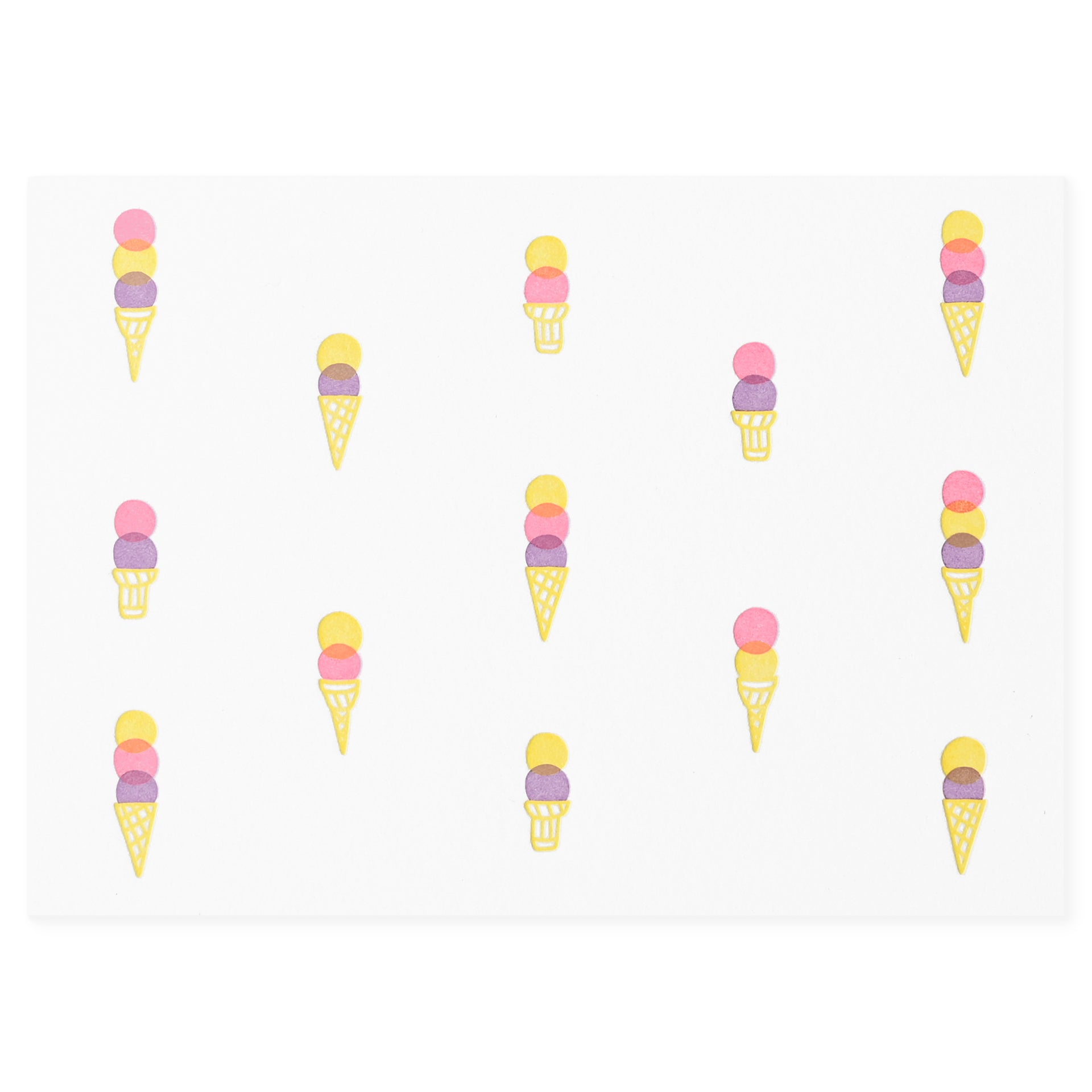 Iron Curtain Press Ice Cream Pattern Folded Note Cards Boxed