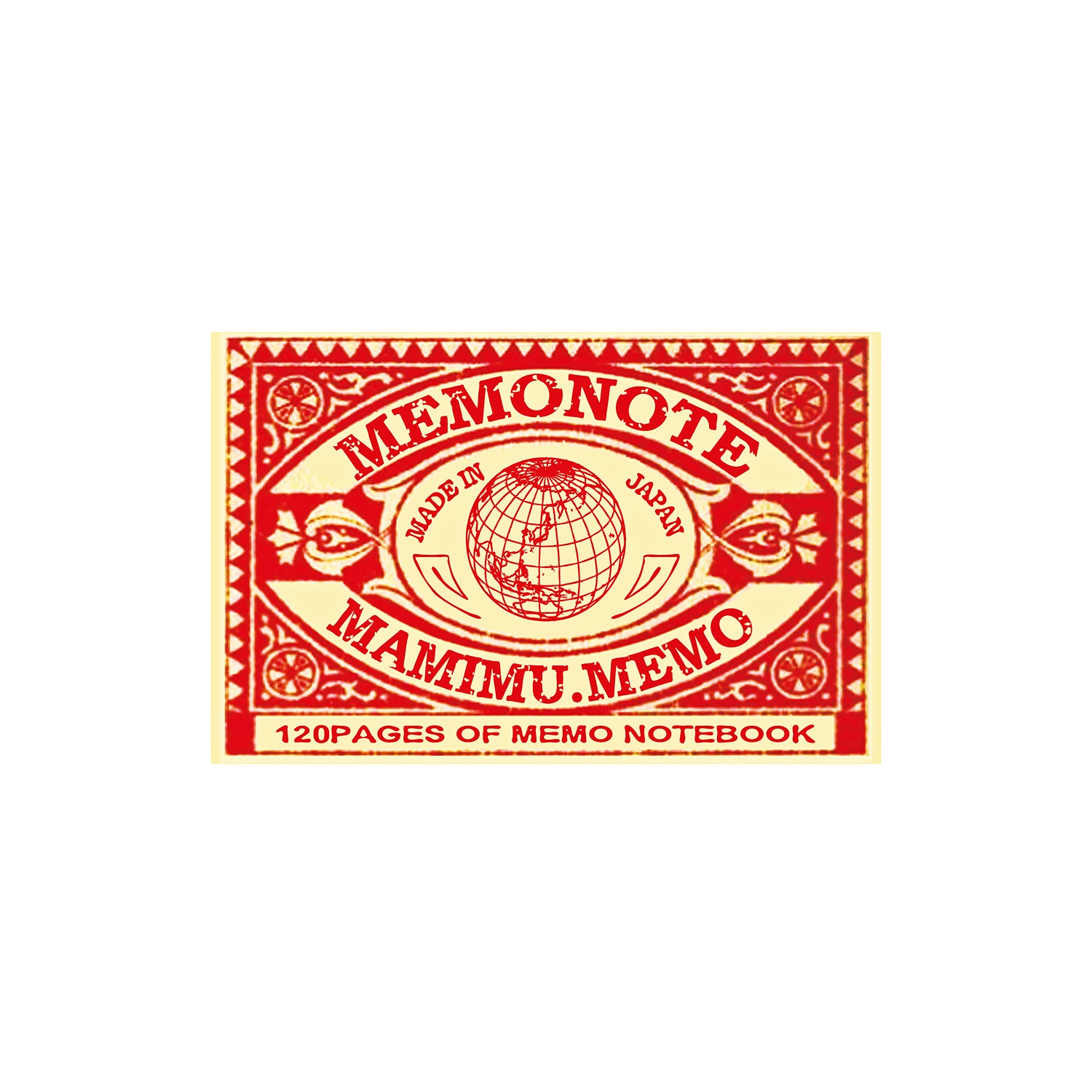 Shunkoen Mamimu American Vintage Matchbox Design Mini Memo Notebook | Ten Designs Globe Stamp