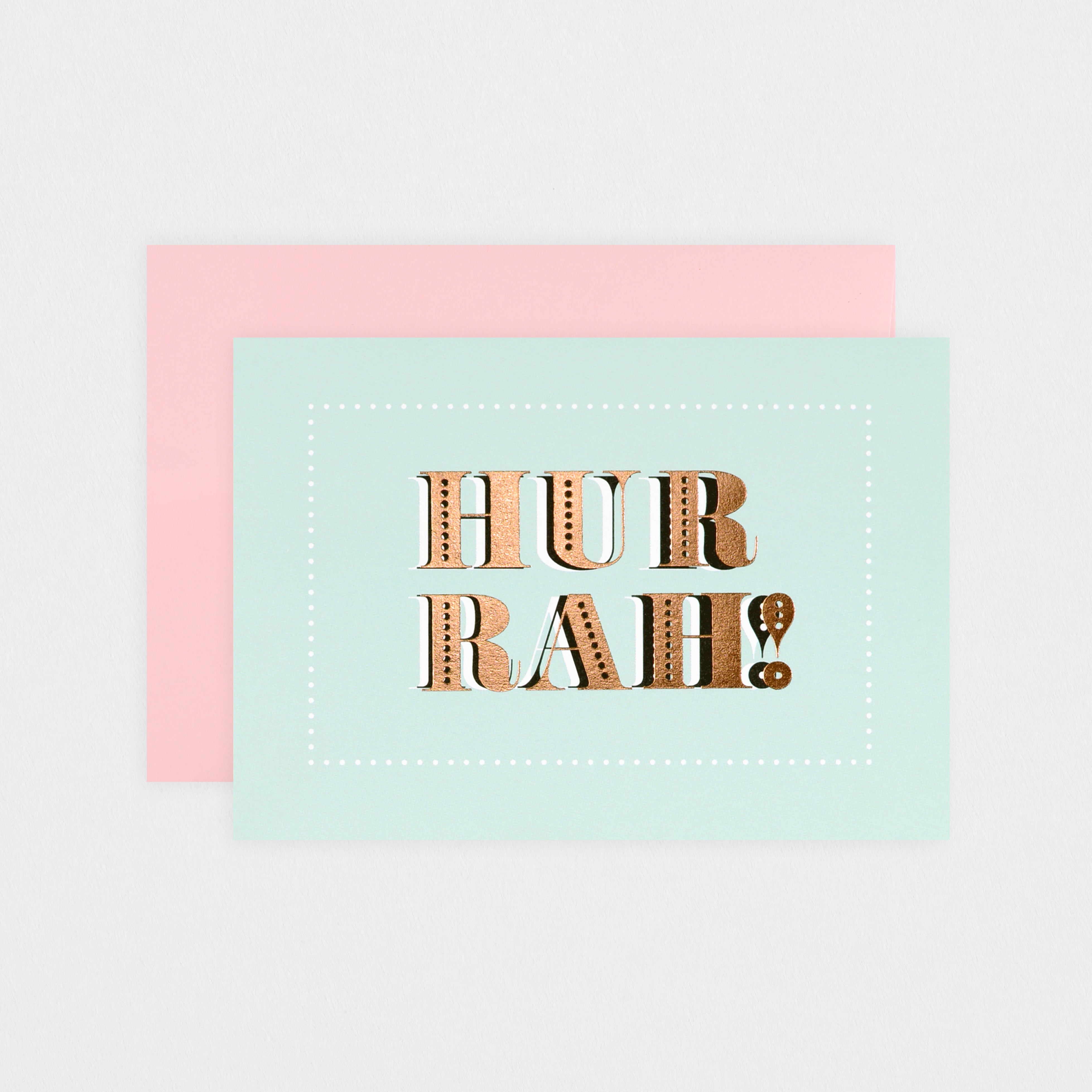 Type And Story Hurrah Green Greeting Card