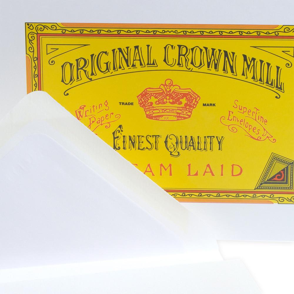 Crown Mill Classic Laid Note Card Presentation Box White