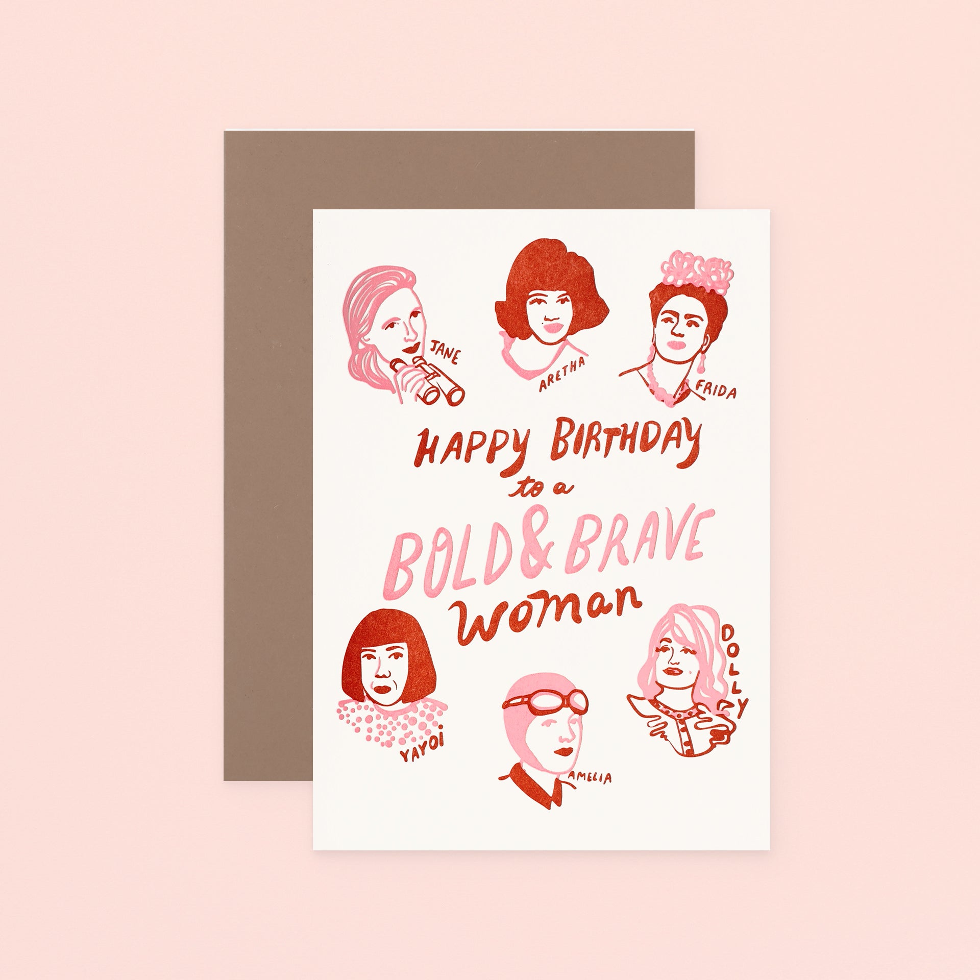 Wolf & Wren Press Bold & Brave Woman Birthday Card