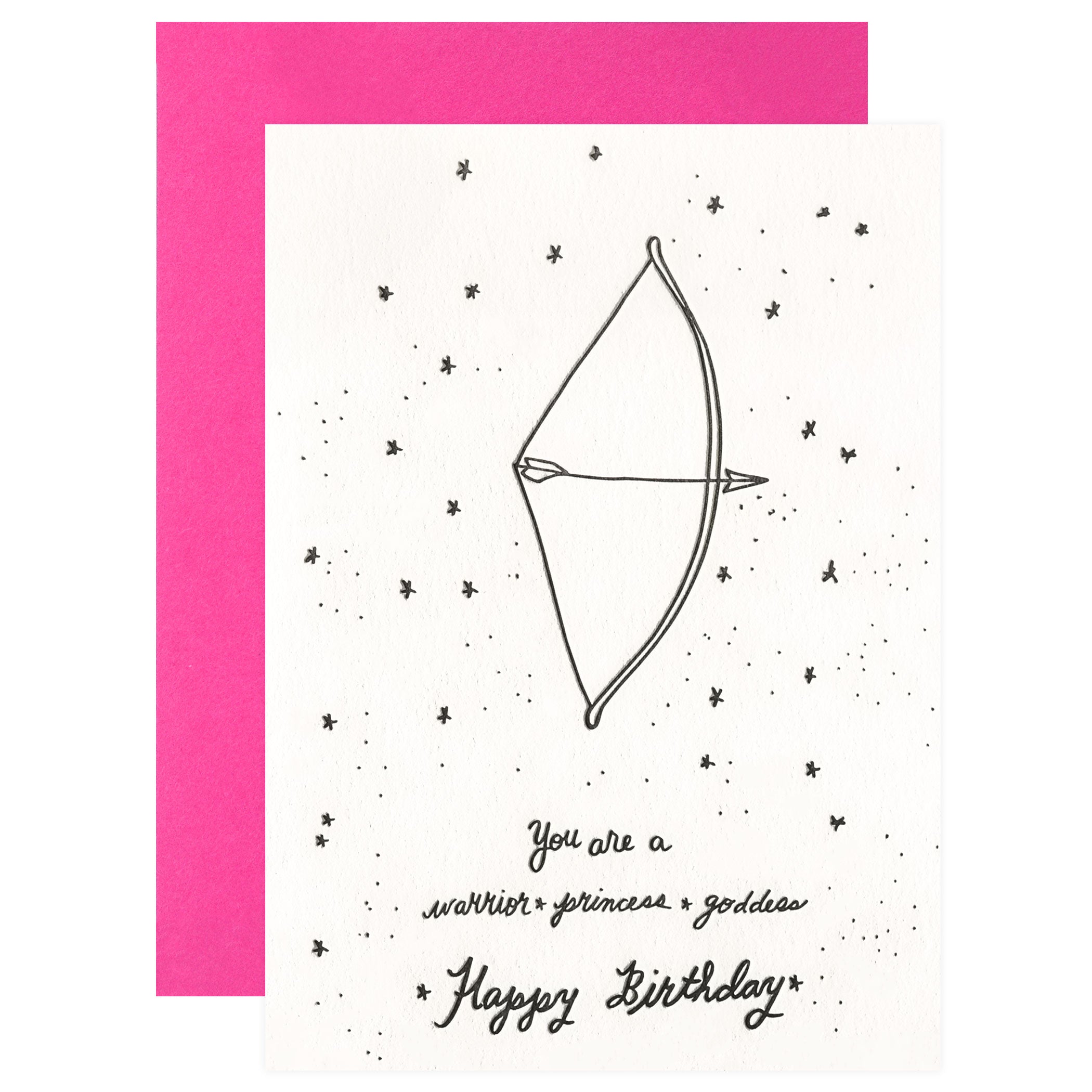 Wolf & Wren Press Warrior Princess Birthday Card