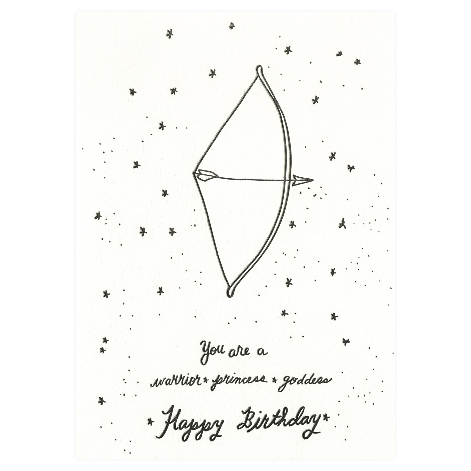 Wolf & Wren Press Warrior Princess Birthday Card