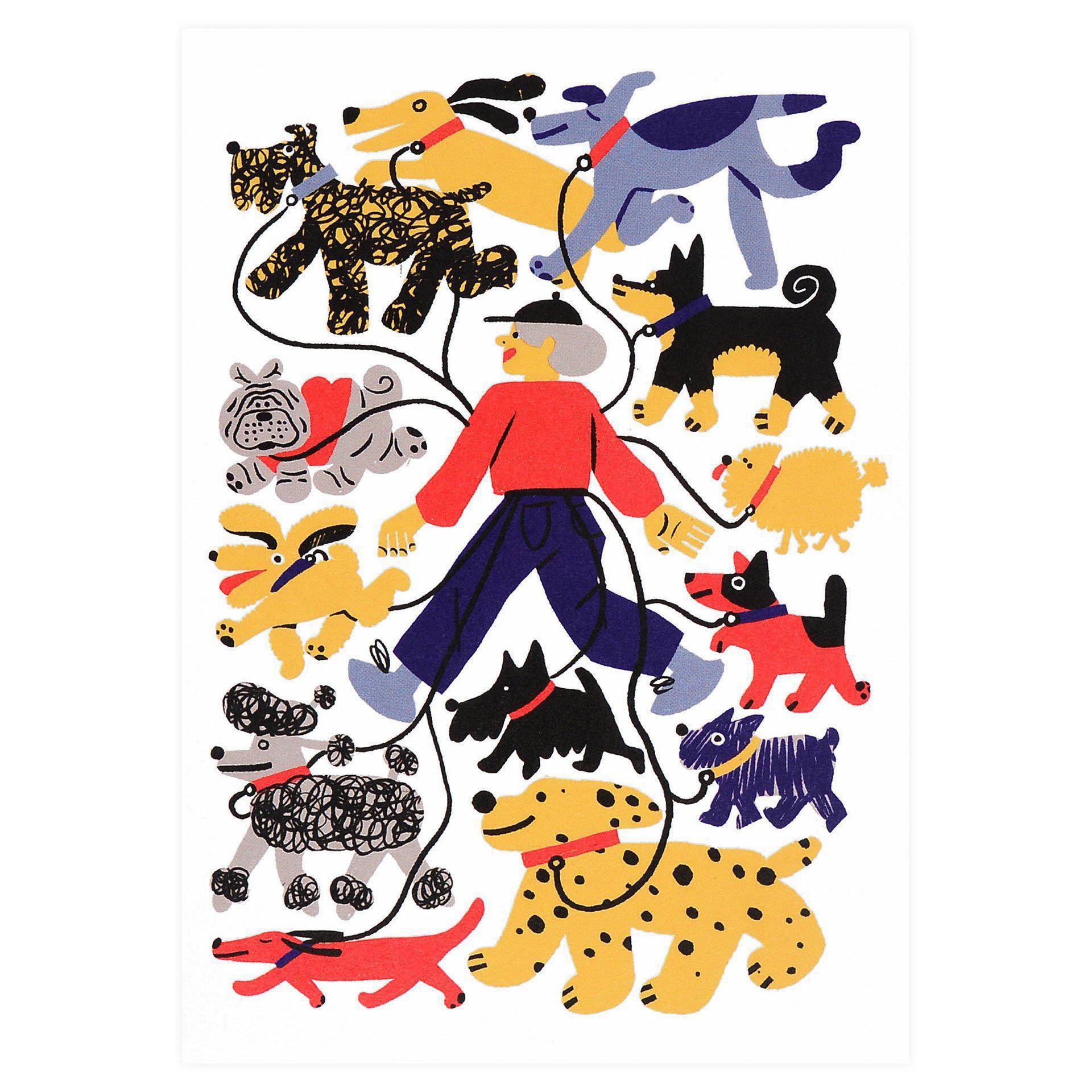 Wrap Dog Walker Greeting Card