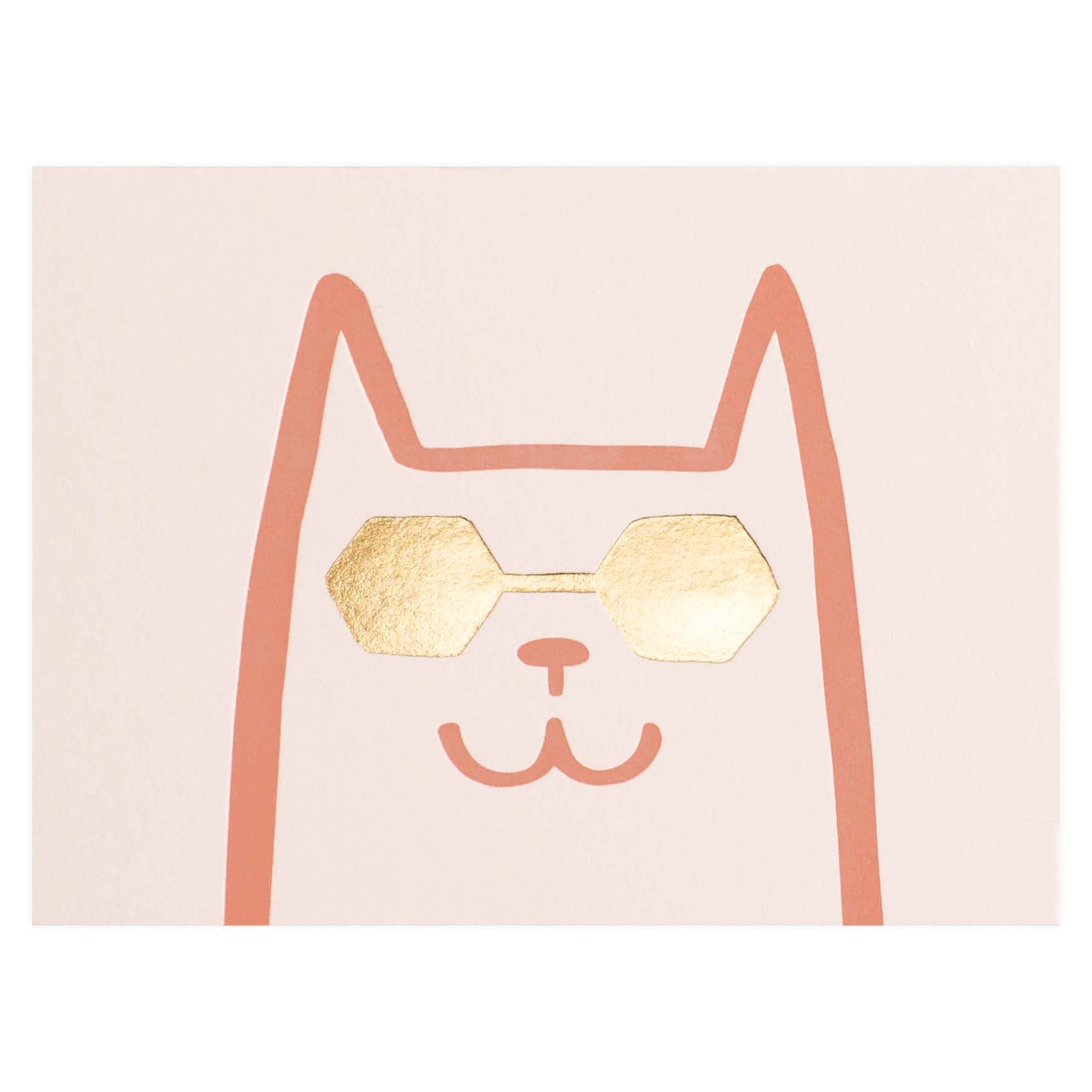 Wrap Cat with Shades Greeting Card