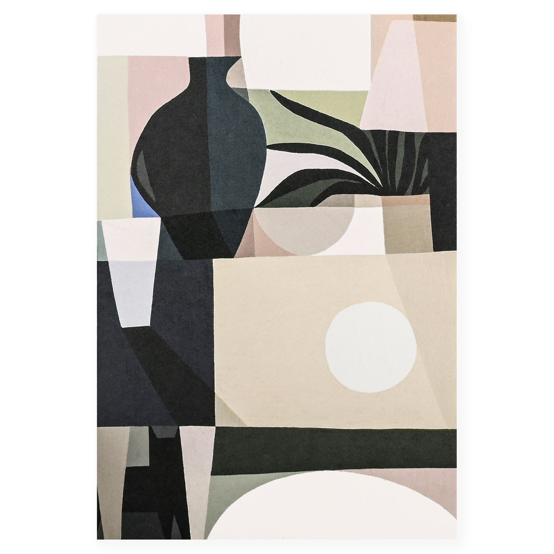 Wrap Vase, Plant and Cat Art Card