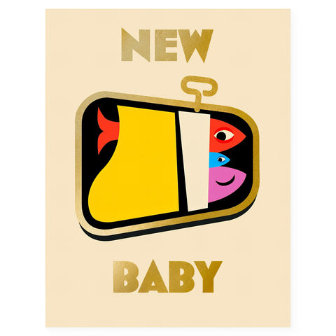 Nineteen Seventy Three Sardines New Baby Greeting Card