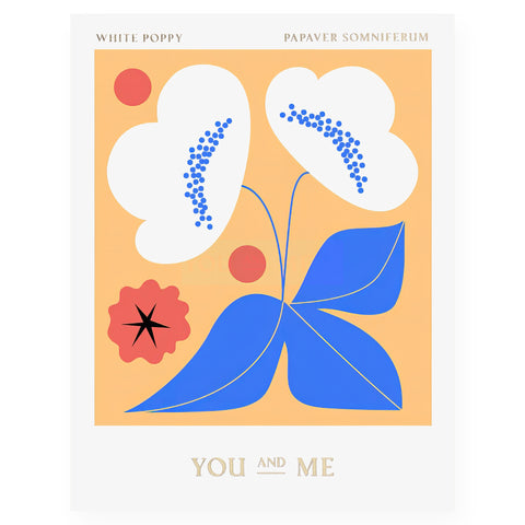 Nineteen Seventy Three White Poppy You and Me Greeting Card