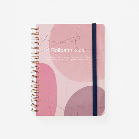 Delfonics Rollbahn 2025 Calando Monthly Planner Medium Or Large | 2 Colorways Pink [Rose Gold Binding] / Medium [4 x 5.25"]