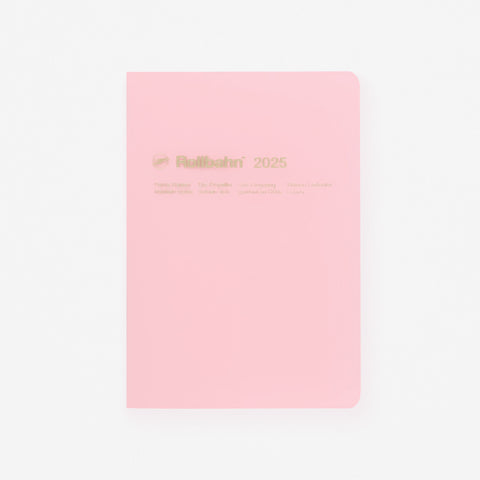 Delfonics Rollbahn 2025 Monthly Planner Notebook Clear B6 Or A5 | Clear Blue, Clear Or Clear Pink Clear Pink / B6 [5 x 7.125"]