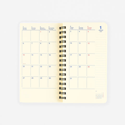 Delfonics Rollbahn 2025 Slim Monthly Planner Blue 