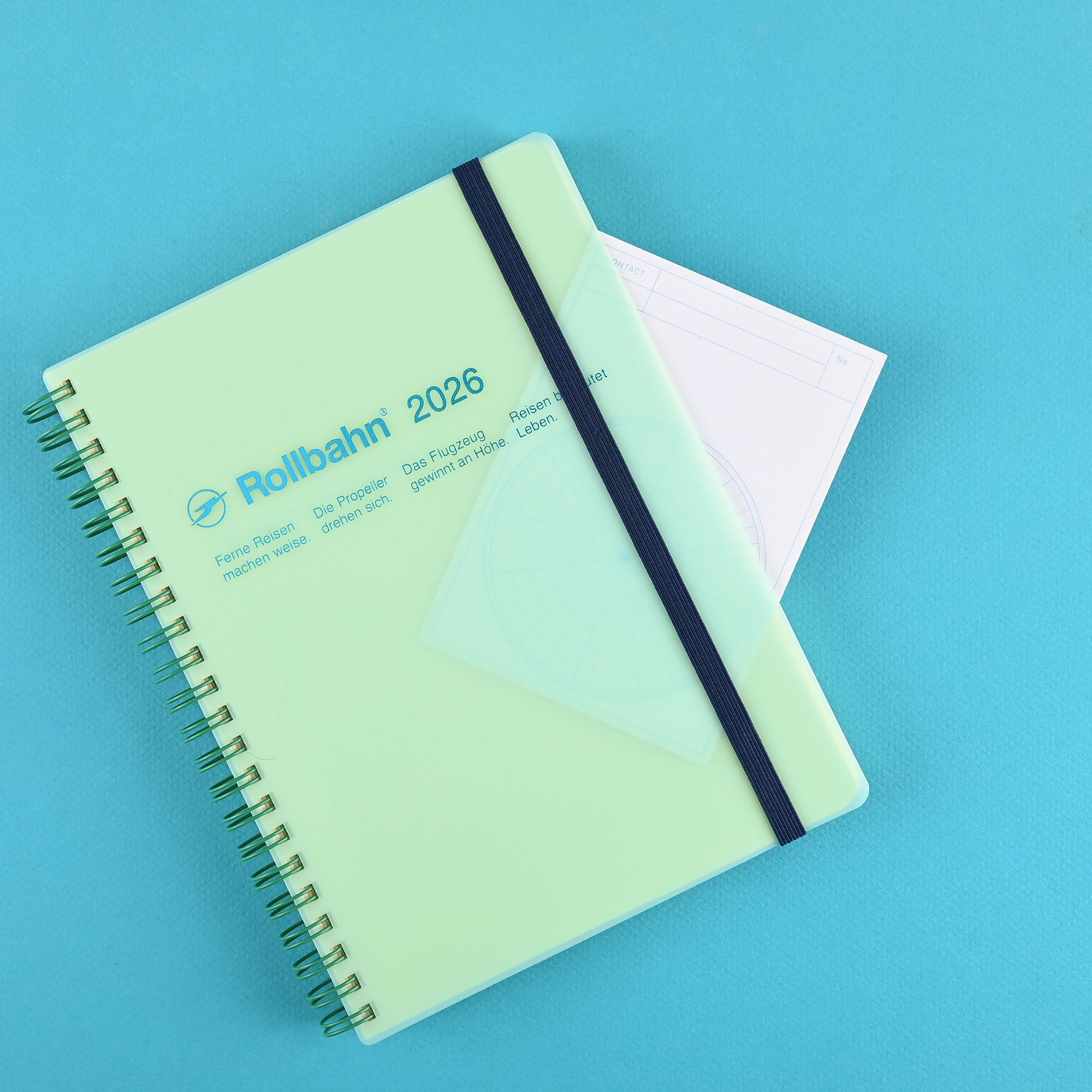 Rollbahn 2026  Clear Monthly Planner Green | A5 Or Slim