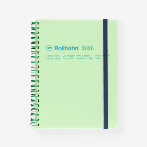 Delfonics Rollbahn 2026 Clear Monthly Planner Green | A5 Or Slim A5 [6.5 x 8.5"]