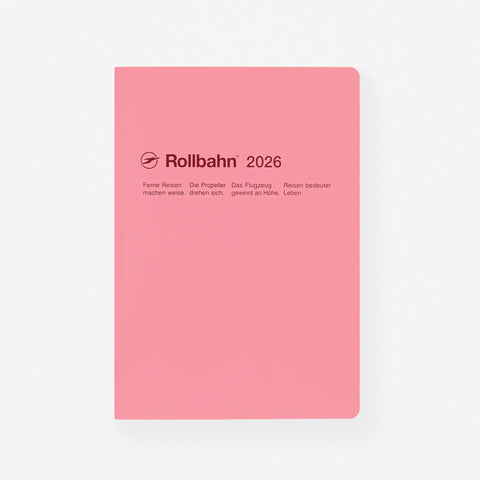 Delfonics Rollbahn 2026 "Note" Monthly Planner Pink | Large, A5 Or Extra Large