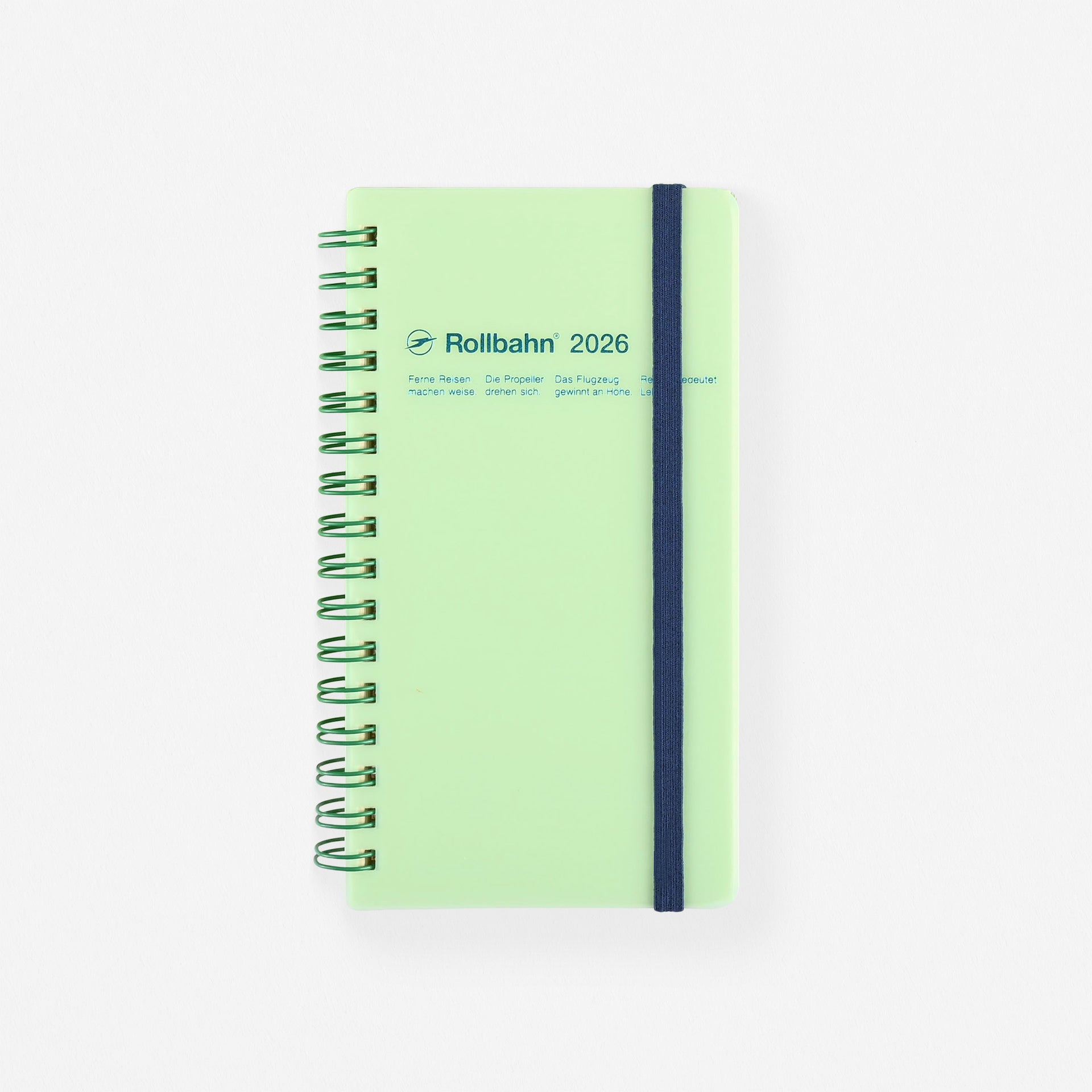 Rollbahn 2026  Clear Monthly Planner Green | A5 Or Slim