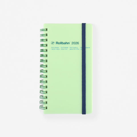 Delfonics Rollbahn 2026 Clear Monthly Planner Green | A5 Or Slim Slim [3.5 x 6.5"]