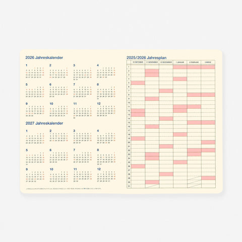 Delfonics Rollbahn 2026 "Note" Monthly Planner Grey | Large, A5 Or Extra Large