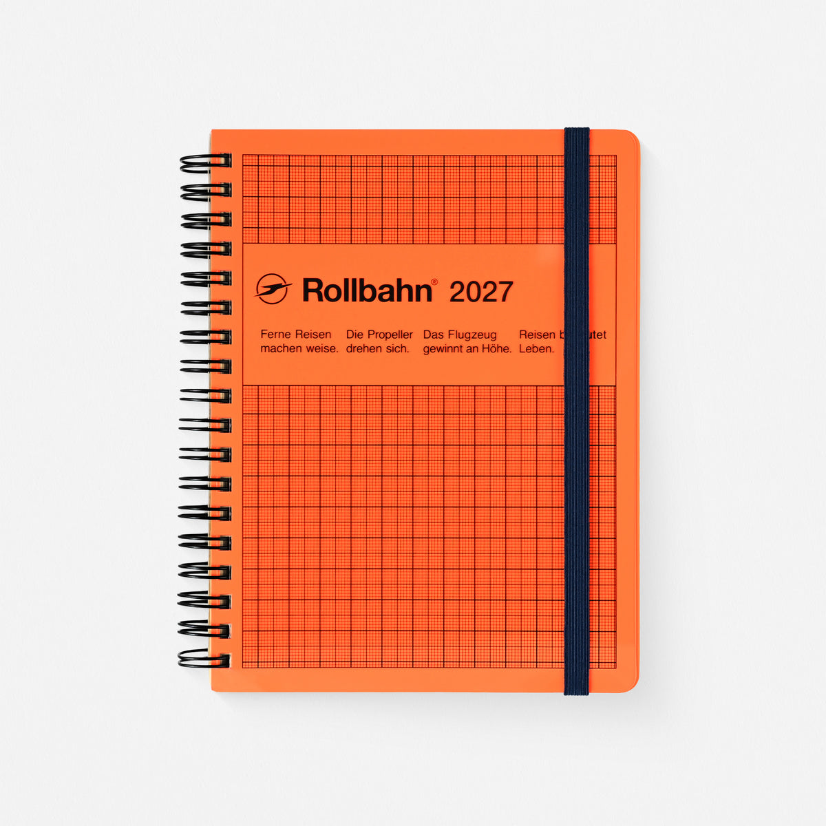 2027 Rollbahn Monthly Planner Cassette Neon Orange Large