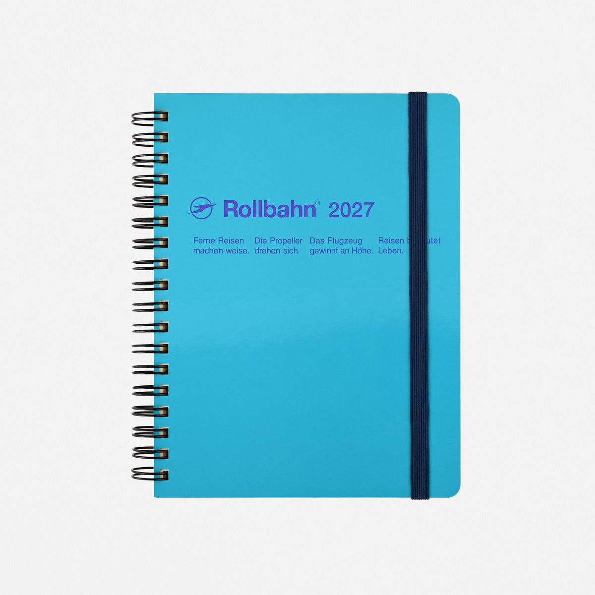 2027 Rollbahn planner in turquoise with back spiral binding