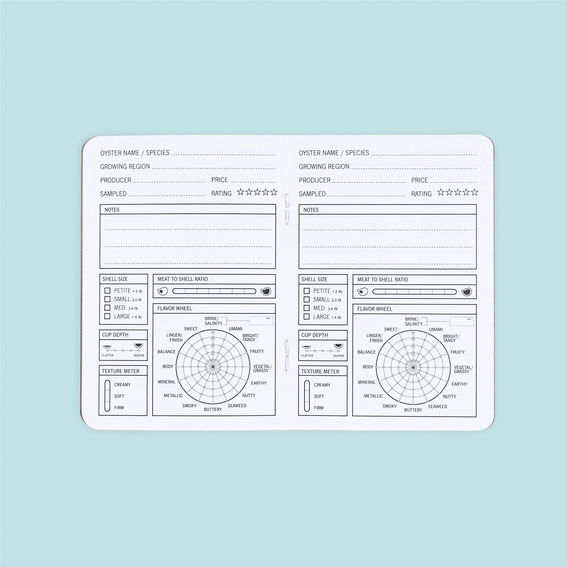 33 Books Co. Oysters Tasting Pocket Journal