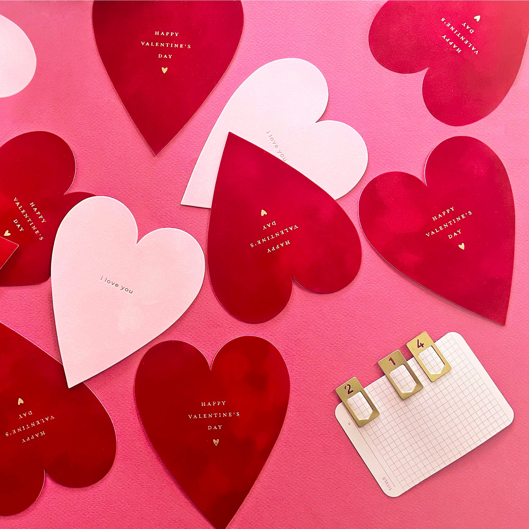 Inkello Pink Velveteen Heart I Love You Greeting Card 