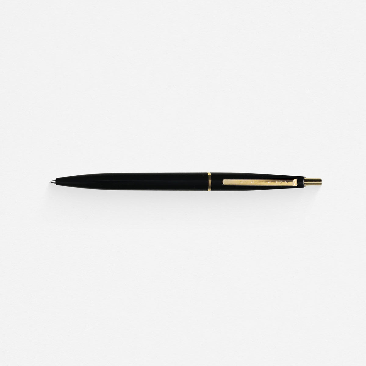 Anterique Ballpoint Pen in pitch black, brass accents