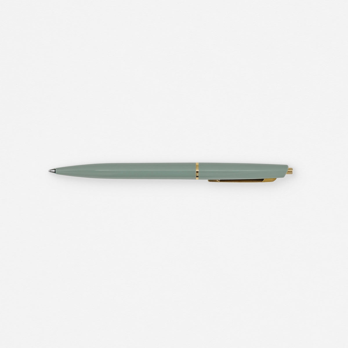 Anterique Ballpoint Pen in sage green, brass accents