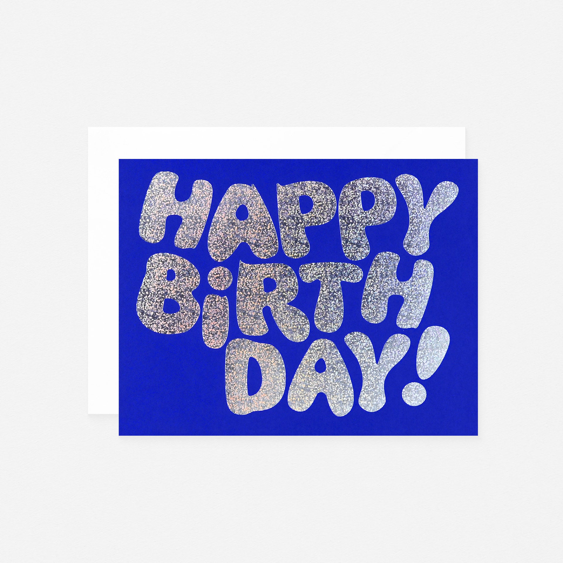 Banquet Workshop Hologram Foil Blue Birthday Card 