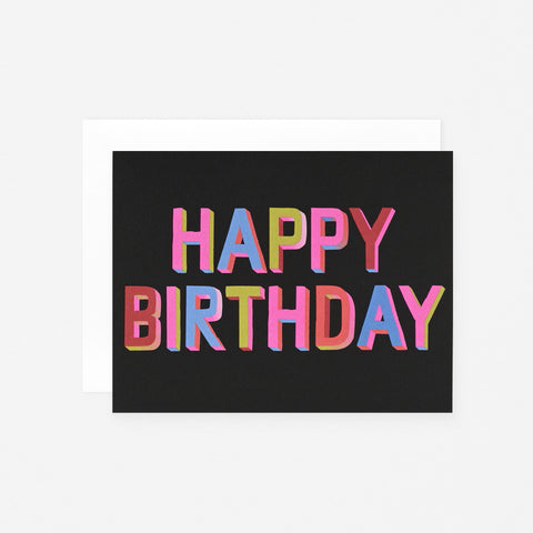 Happy Birthday 3D Brights Greeting Card