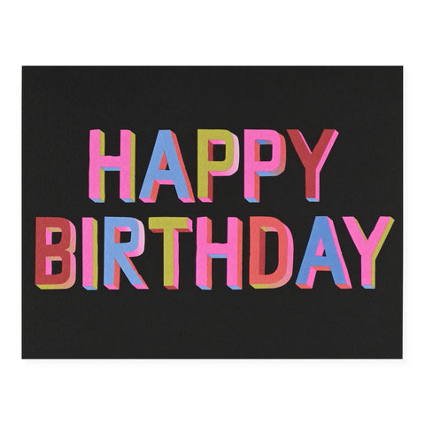Happy Birthday 3D Brights Greeting Card