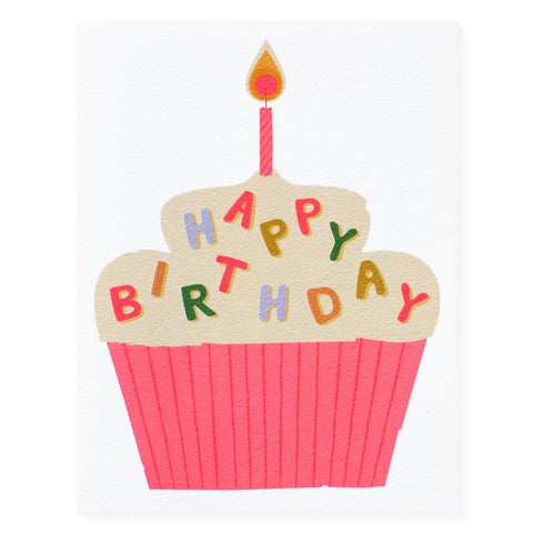 Banquet Workshop Happy Birthday Cupcake Sprinkles Greeting Card 