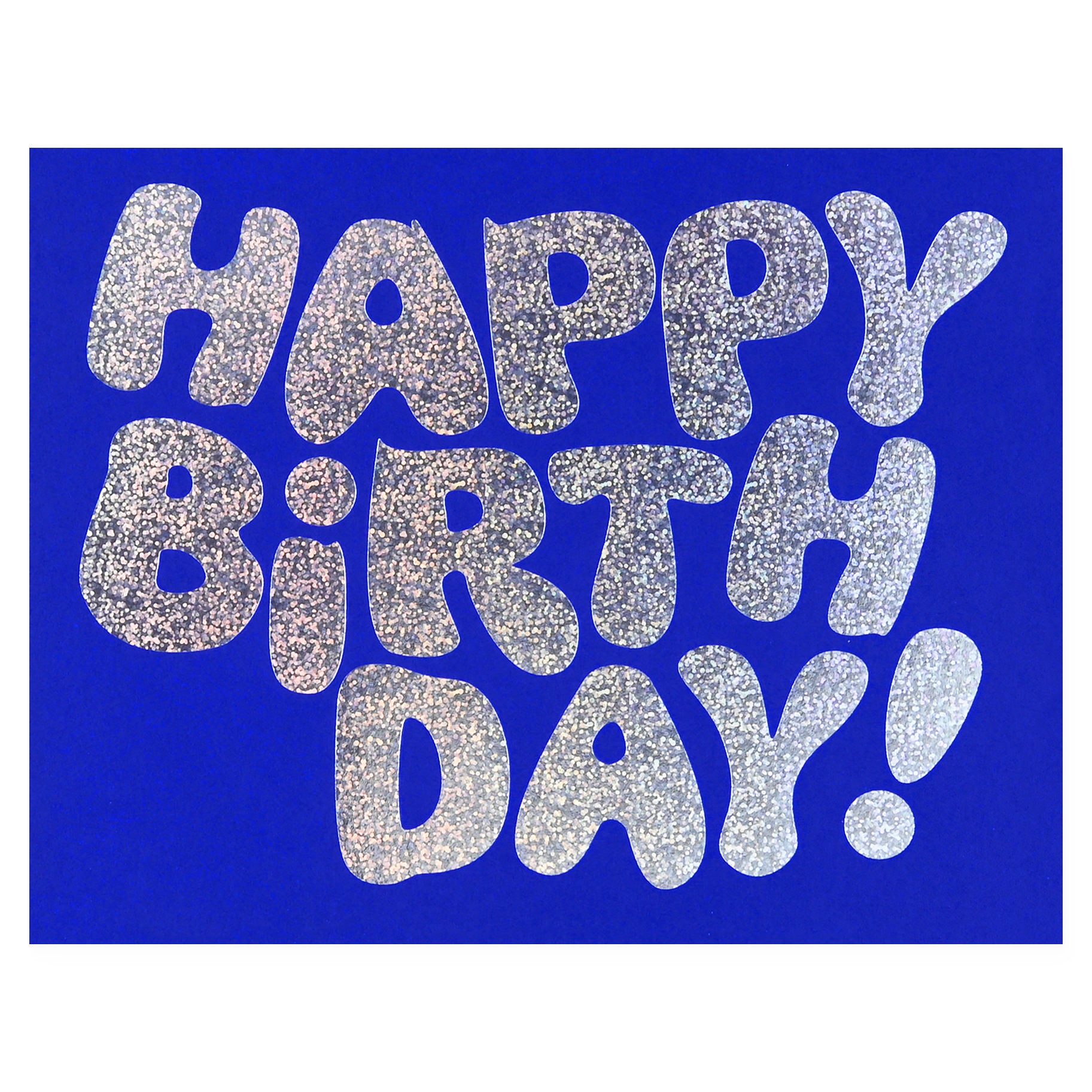 Banquet Workshop Hologram Foil Blue Birthday Card 