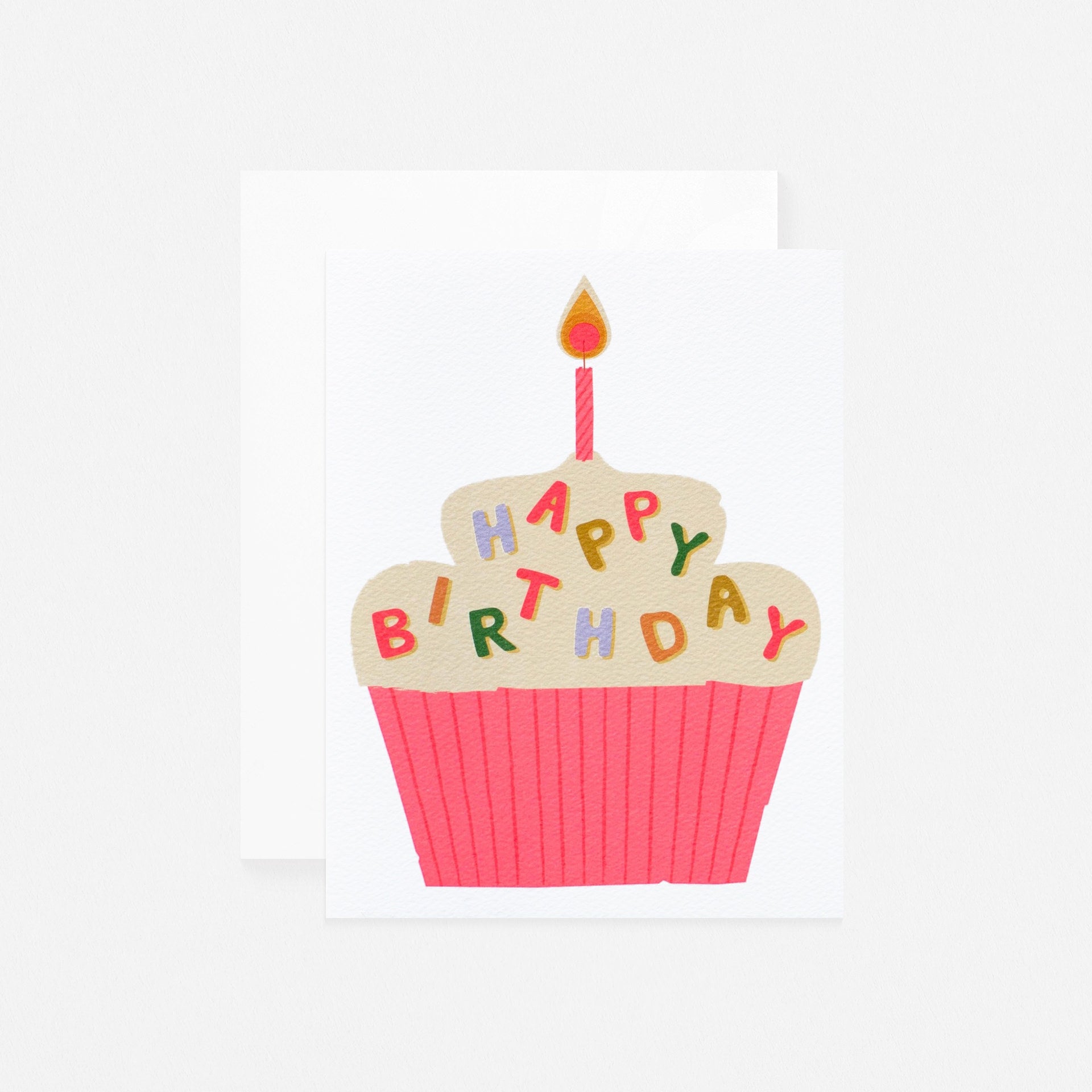 Banquet Workshop Happy Birthday Cupcake Sprinkles Greeting Card 