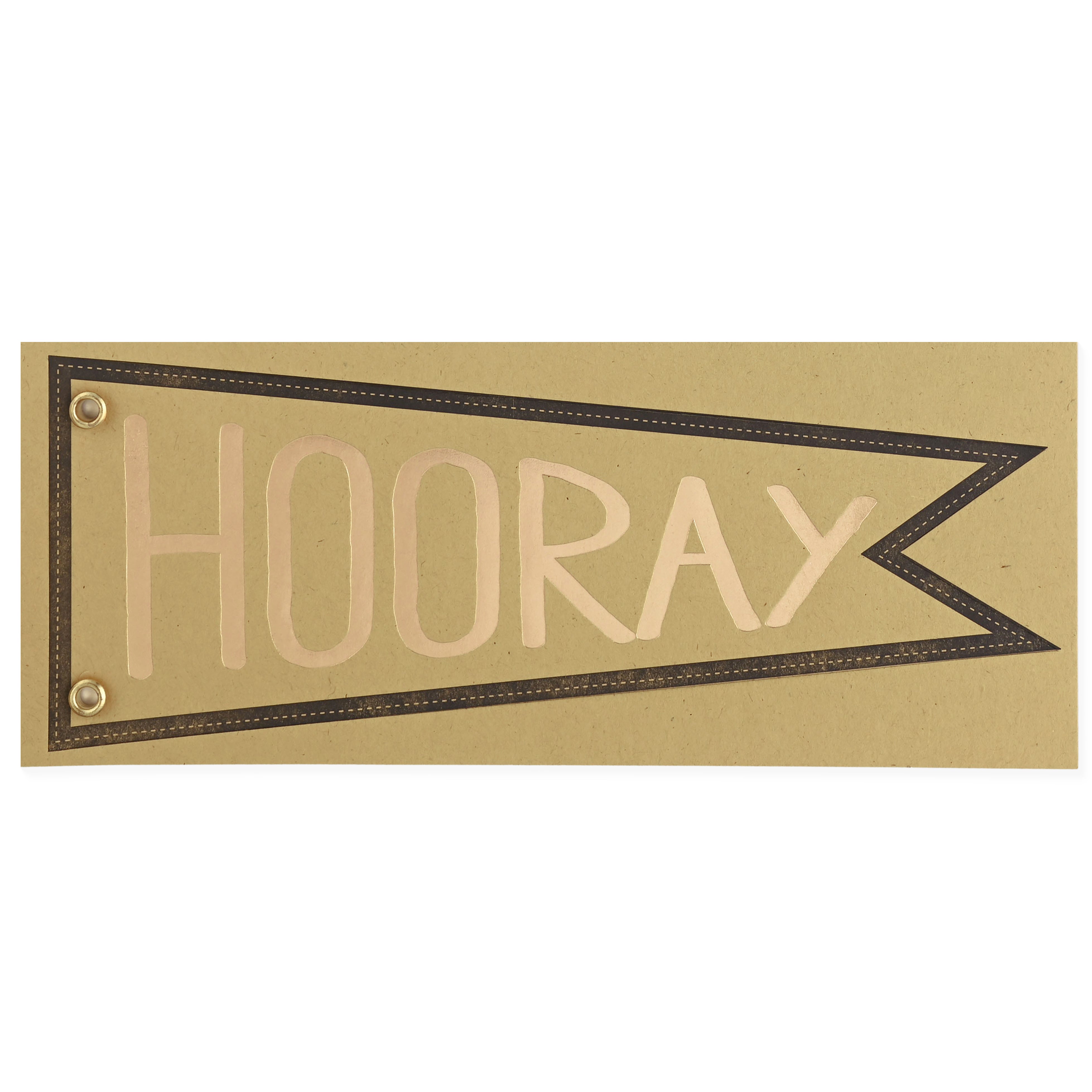 Big Wheel Press Hooray Pennant Greeting Card 