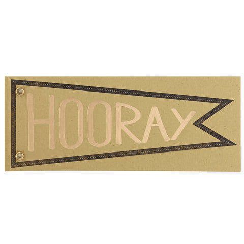 Big Wheel Press Hooray Pennant Greeting Card 