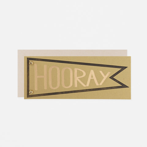 Big Wheel Press Hooray Pennant Greeting Card 