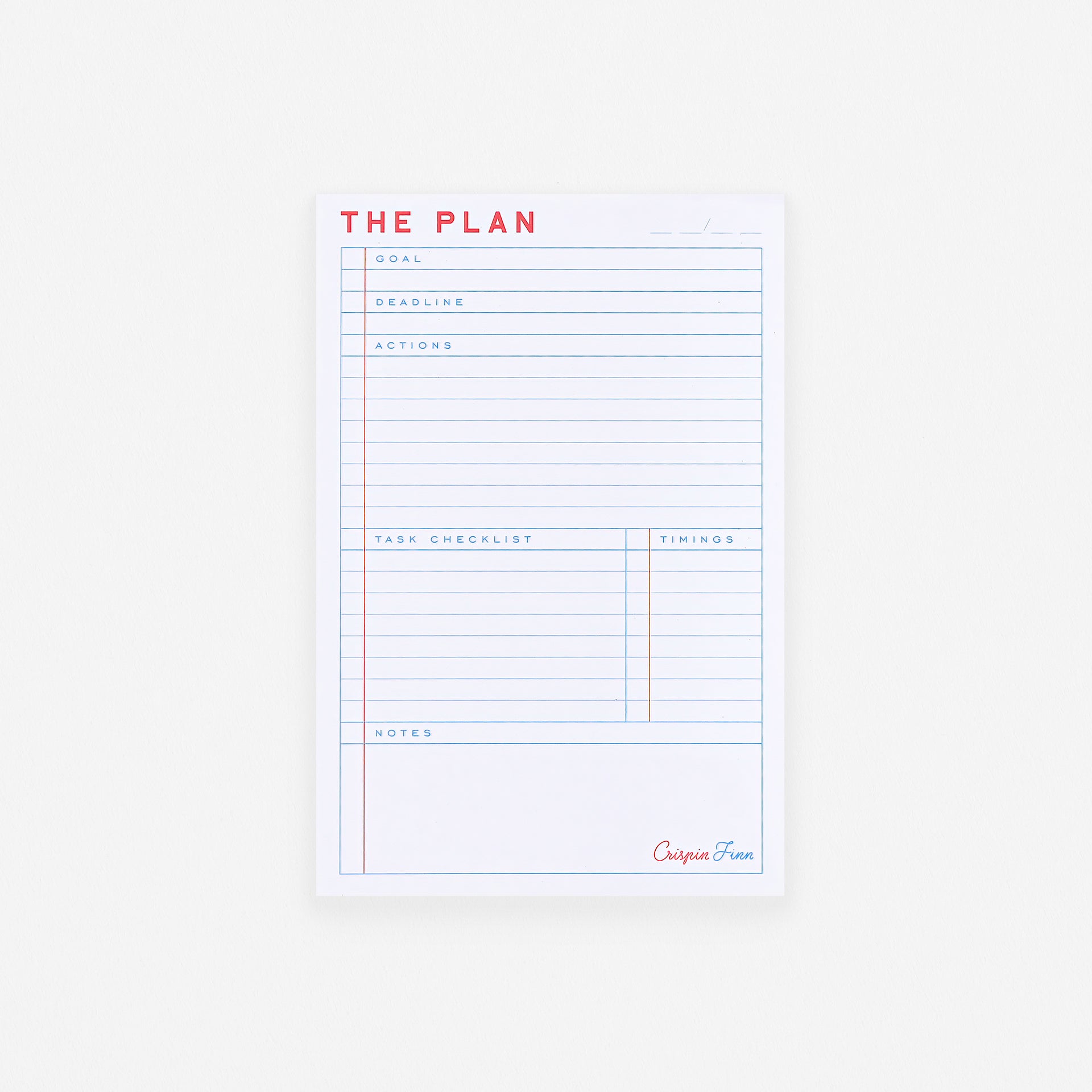 Crispin Finn The Plan Notepad With Pencil Packaged Set