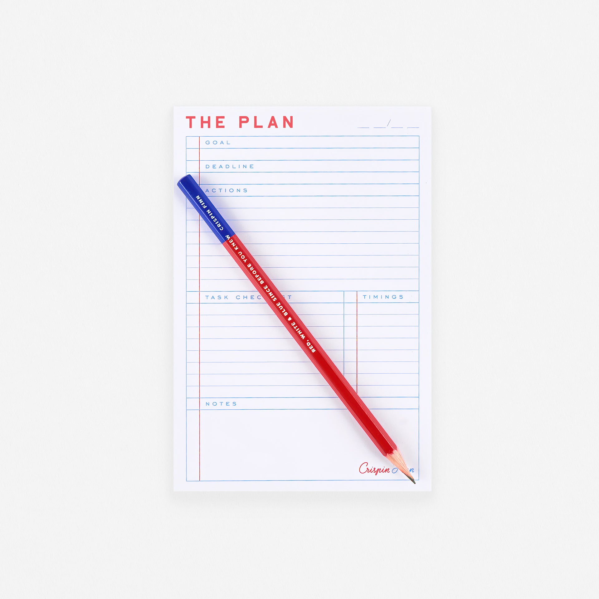 The Plan Notepad With Pencil Packaged Set