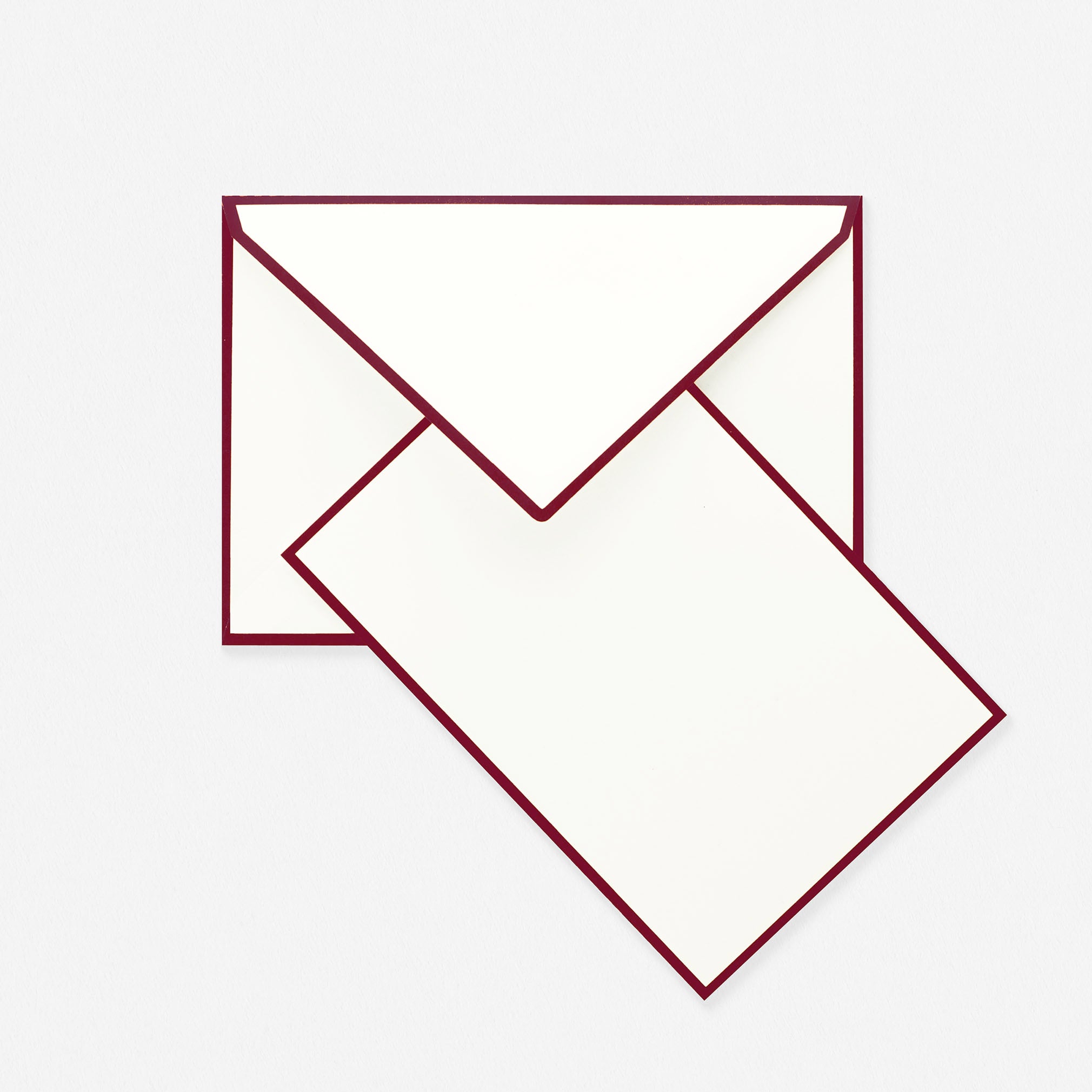 Color Edge Cream and Bordeaux Flat Note Cards Boxed