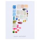 Dear Hancock Birthday Paint Strokes Blue Greeting Card 