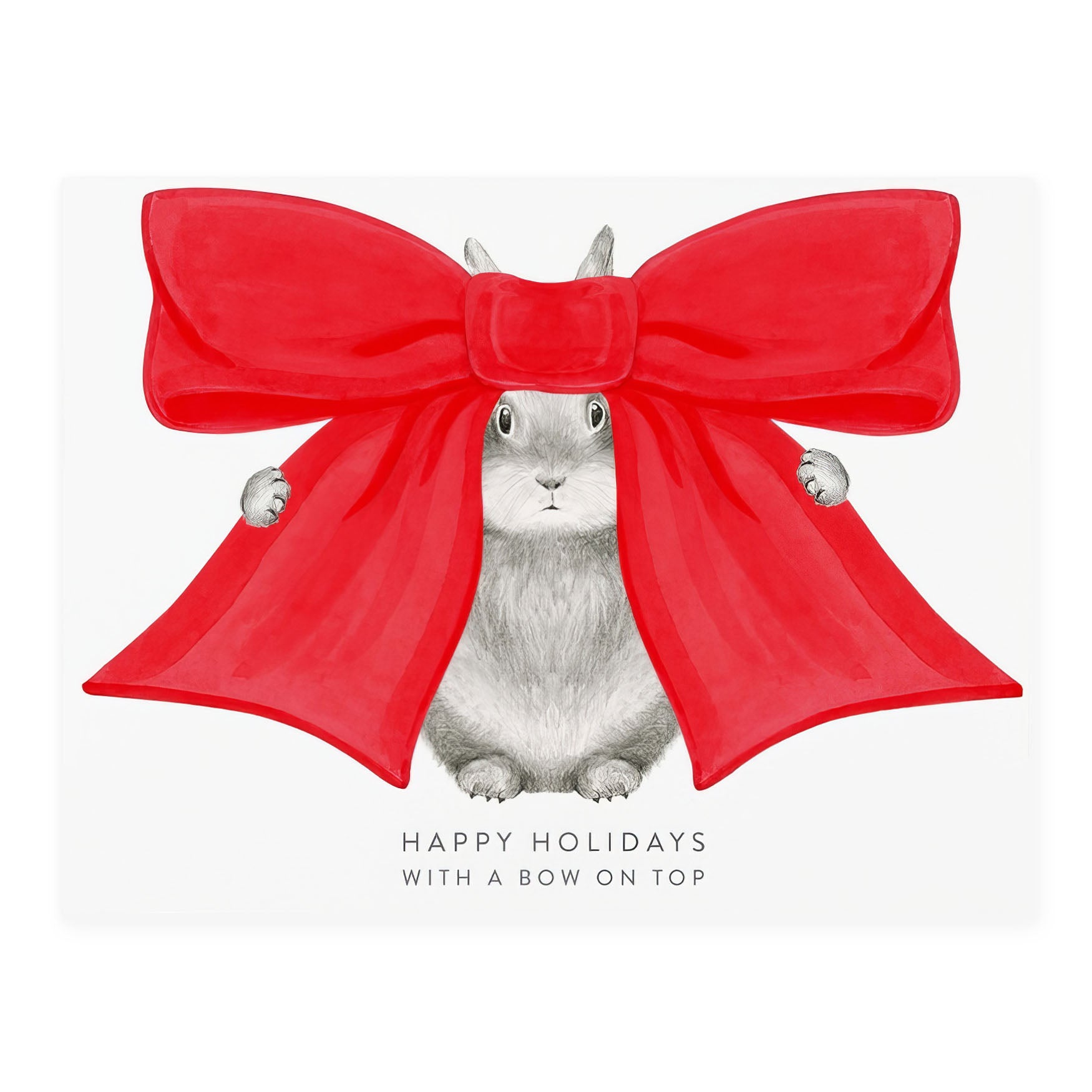 Happy Holidays With A Bow On Top Holiday Card
